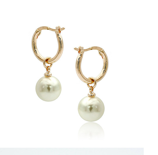 Art: 68 Vergoldete Perlen -Ohrringe Farbe:  Creme 