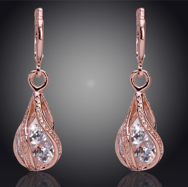 Art: 85 Vergoldete Tropfen-Ohrringe Farbe: crystal