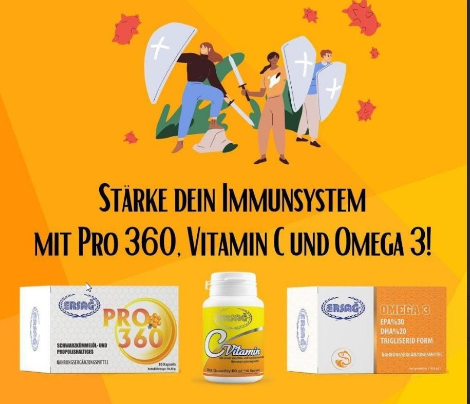 Art 555 ERsag ECO SET -  Stärke dein Immunsistem Mit Pro 360,Vitamin C und Omega 3
