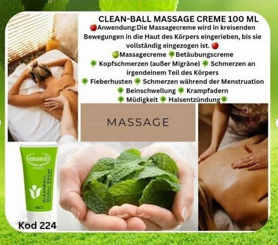 Art: 224 Ersag ECO CLEAN-BALL MASSAGE CREME 100 ML